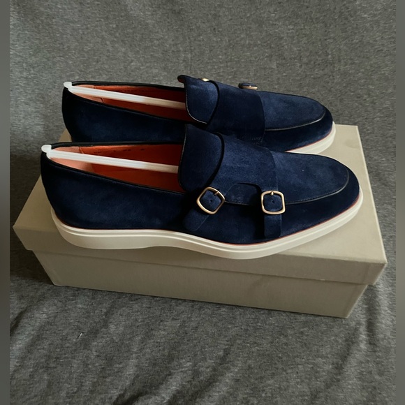 Men’s Double Buckle Monk Strap Loafers - Picture 3 of 9